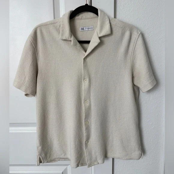 Zara Men's Beige Button Down Shirt - Picture 1 of 4